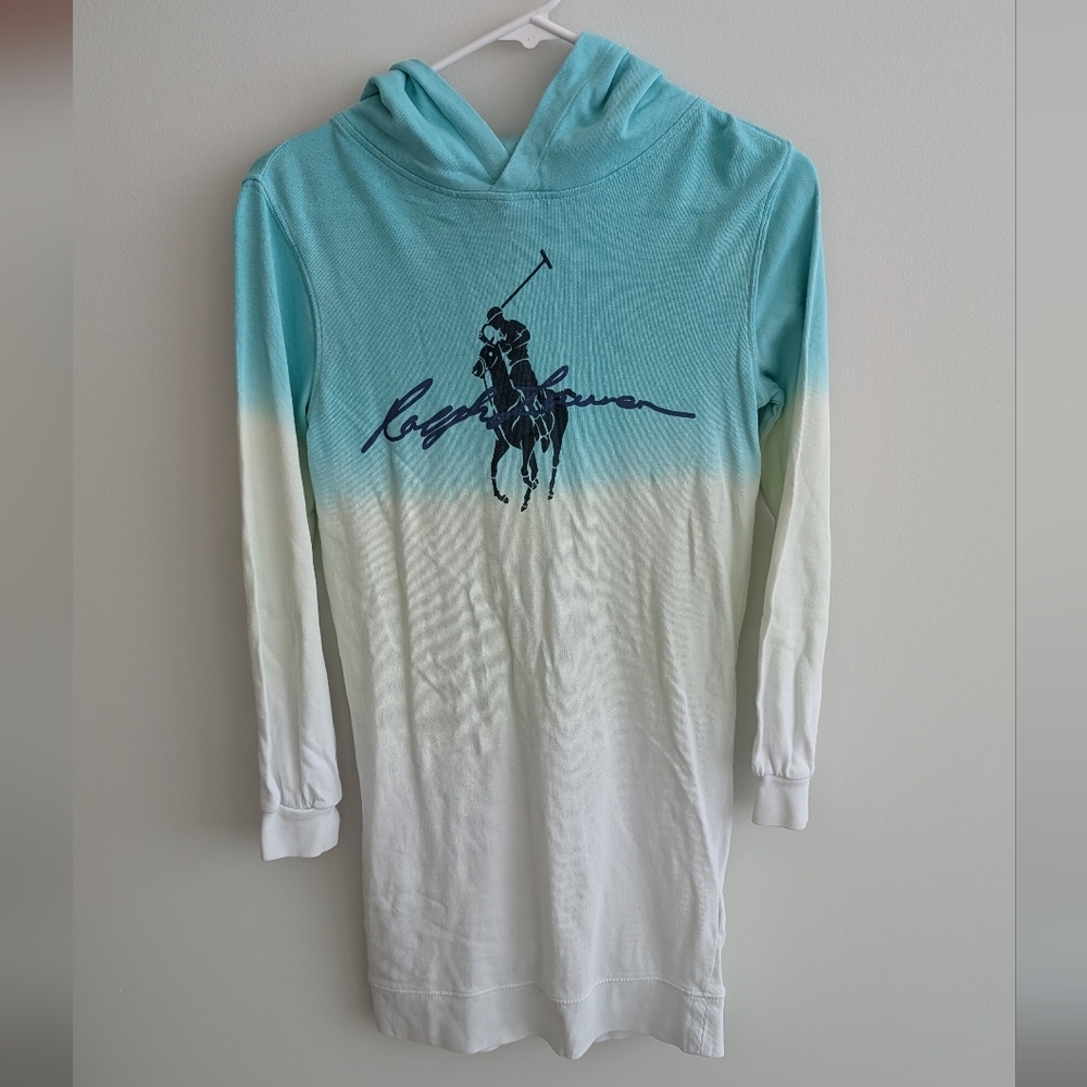 GUC Polo by Ralph Lauren Girls Turquoise - White Sweater Dress